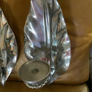 Silver Leaf Candle Holder